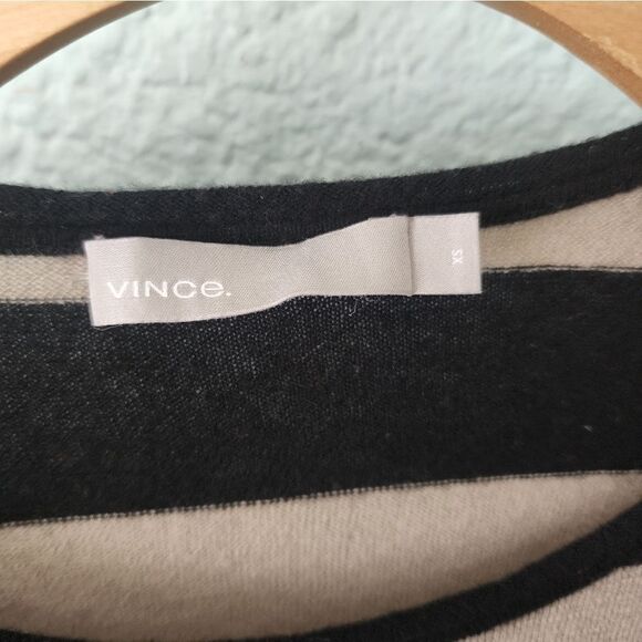 Vince wool cashmere blend sweater crewneck stripe long sleeve coastal minimalist - Picture 2 of 8